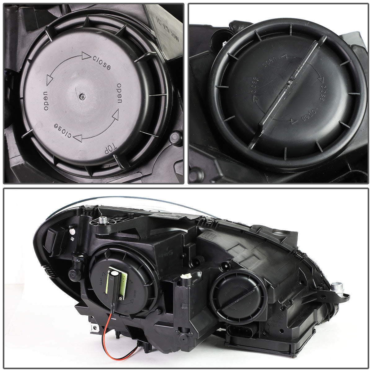 FAROS 12-14 MERCEDES BENZ C-CLASS W204 2/4-DOOR - LED - PROJECTOR - CHROME HOUSING / AMBER CORNER - H7 LOW BEAM / HIGH BEAM
