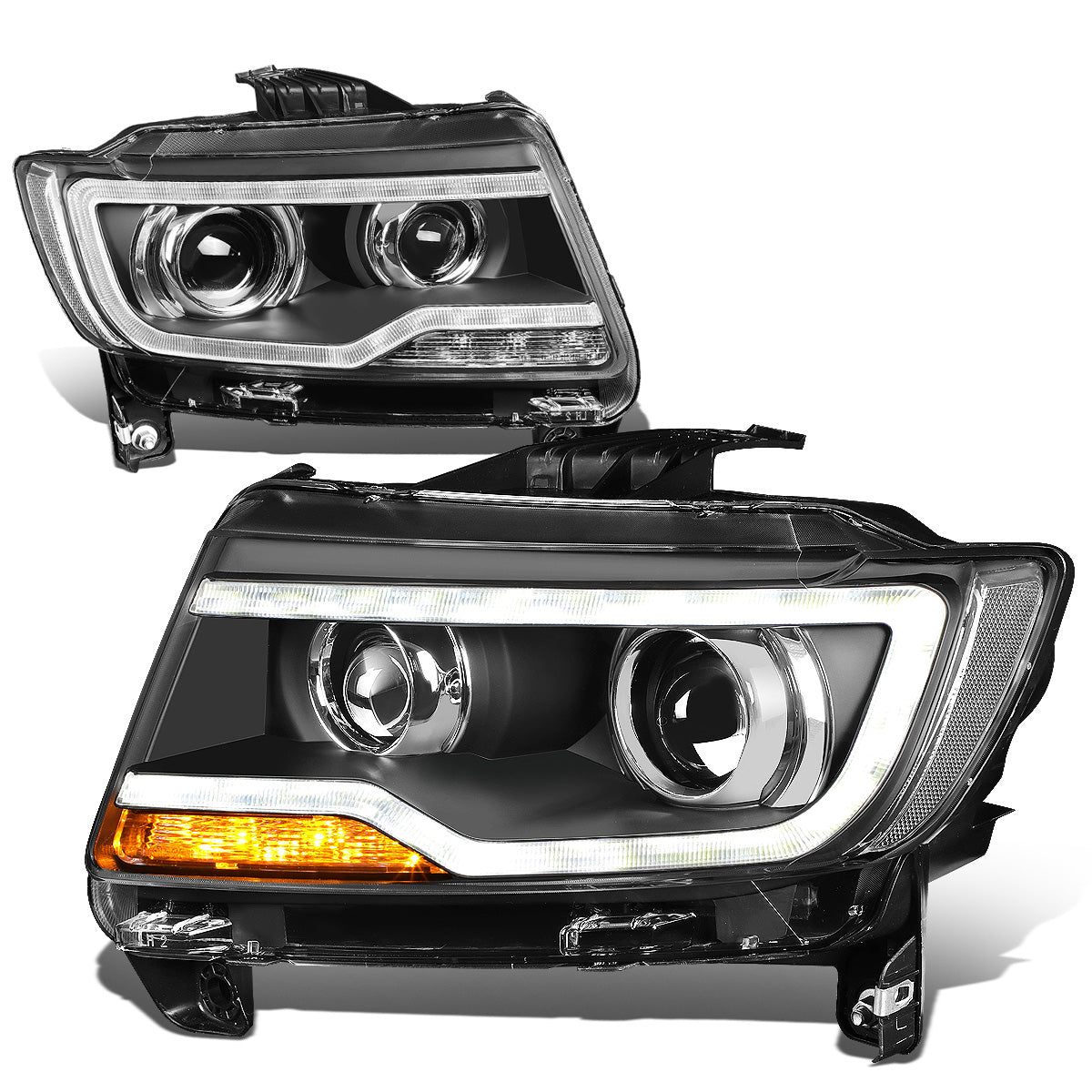 FAROS 11-16 JEEP COMPASS 4-DOOR - W/ DRL - BLACK HOUSING - H7 LOW BEAM / HIGH BEAM
