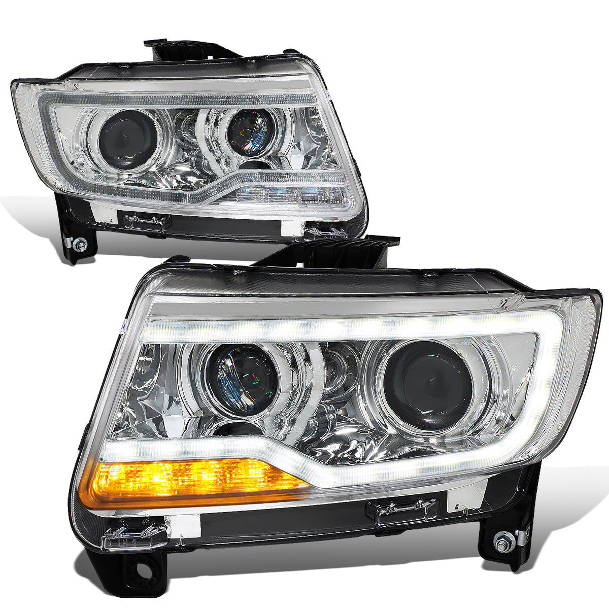 FAROS 11-16 JEEP COMPASS 4-DOOR - W/ DRL - CHROME HOUSING - H7 LOW BEAM / HIGH BEAM