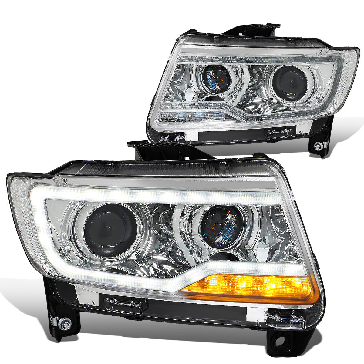 FAROS 11-16 JEEP COMPASS 4-DOOR - W/ DRL - CHROME HOUSING - H7 LOW BEAM / HIGH BEAM