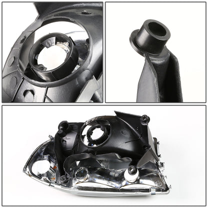 FAROS 97-04 DODGE DURANGO 2/4-DOOR - 1PC - CHROME HOUSING / AMBER CORNER - 9007 LOW BEAM / HIGH BEAM