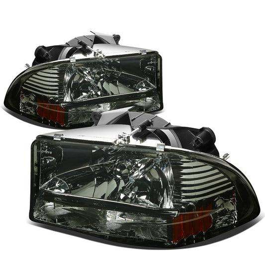 FAROS 97-04 DODGE DURANGO 2/4 DOOR - 1PC - SMOKE HOUSING / AMBER CORNER - 9007 LOW BEAM / HIGH BEAM