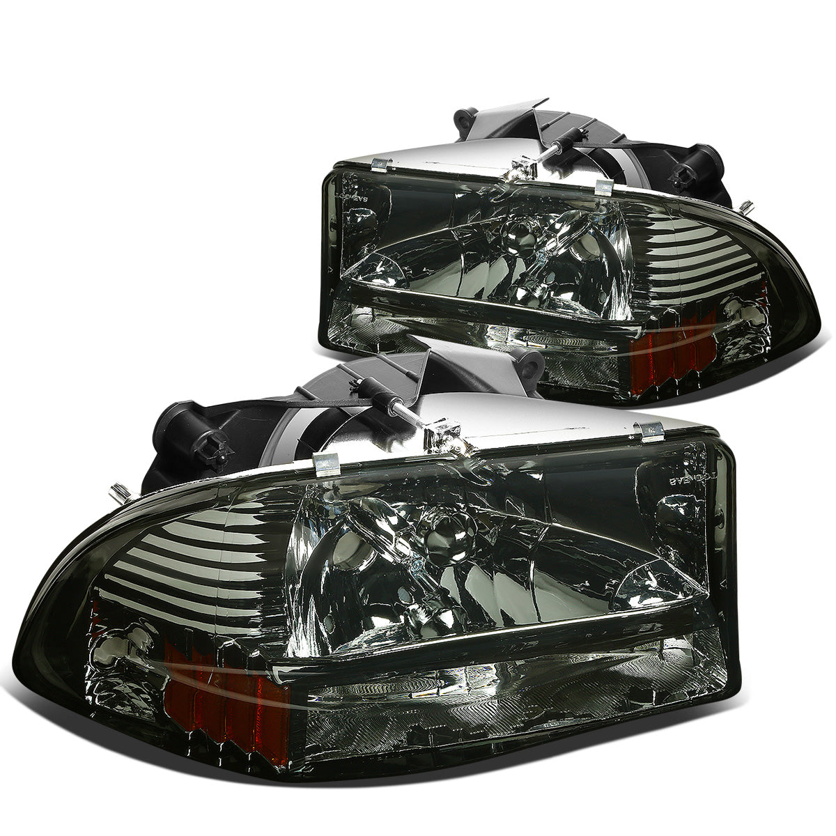 FAROS 97-04 DODGE DURANGO 2/4 DOOR - 1PC - SMOKE HOUSING / AMBER CORNER - 9007 LOW BEAM / HIGH BEAM