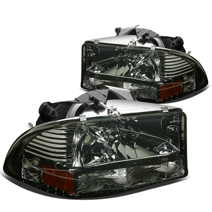FAROS 97-04 DODGE DURANGO 2/4 DOOR - 1PC - SMOKE HOUSING / AMBER CORNER - 9007 LOW BEAM / HIGH BEAM