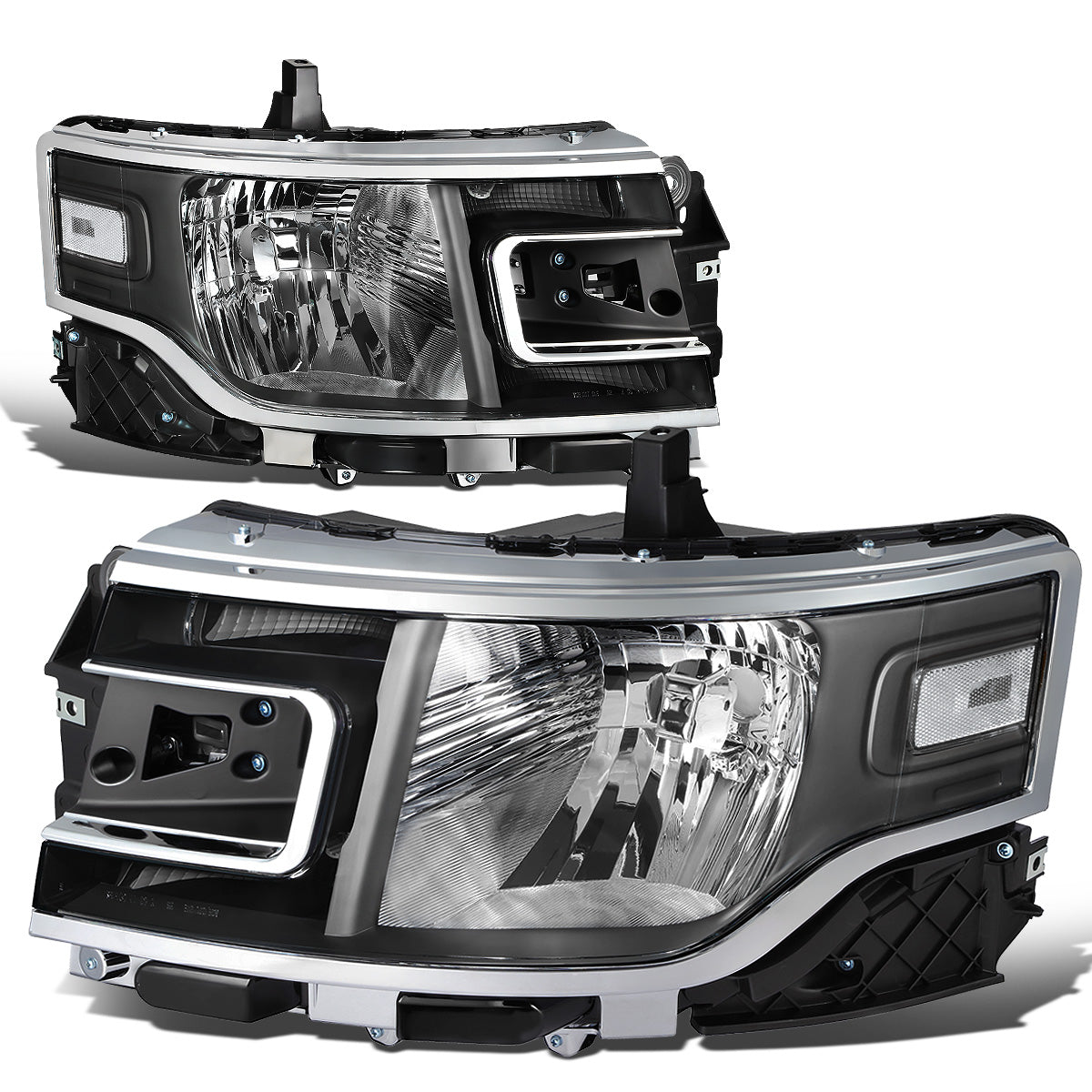 FAROS 13-19 FORD FLEX - FITS MODELS WITH HALOGEN HEADLIGHTS ONLY - BLACK HOUSING / CLEAR CORNER - H13 HIGH / LOW BEAM