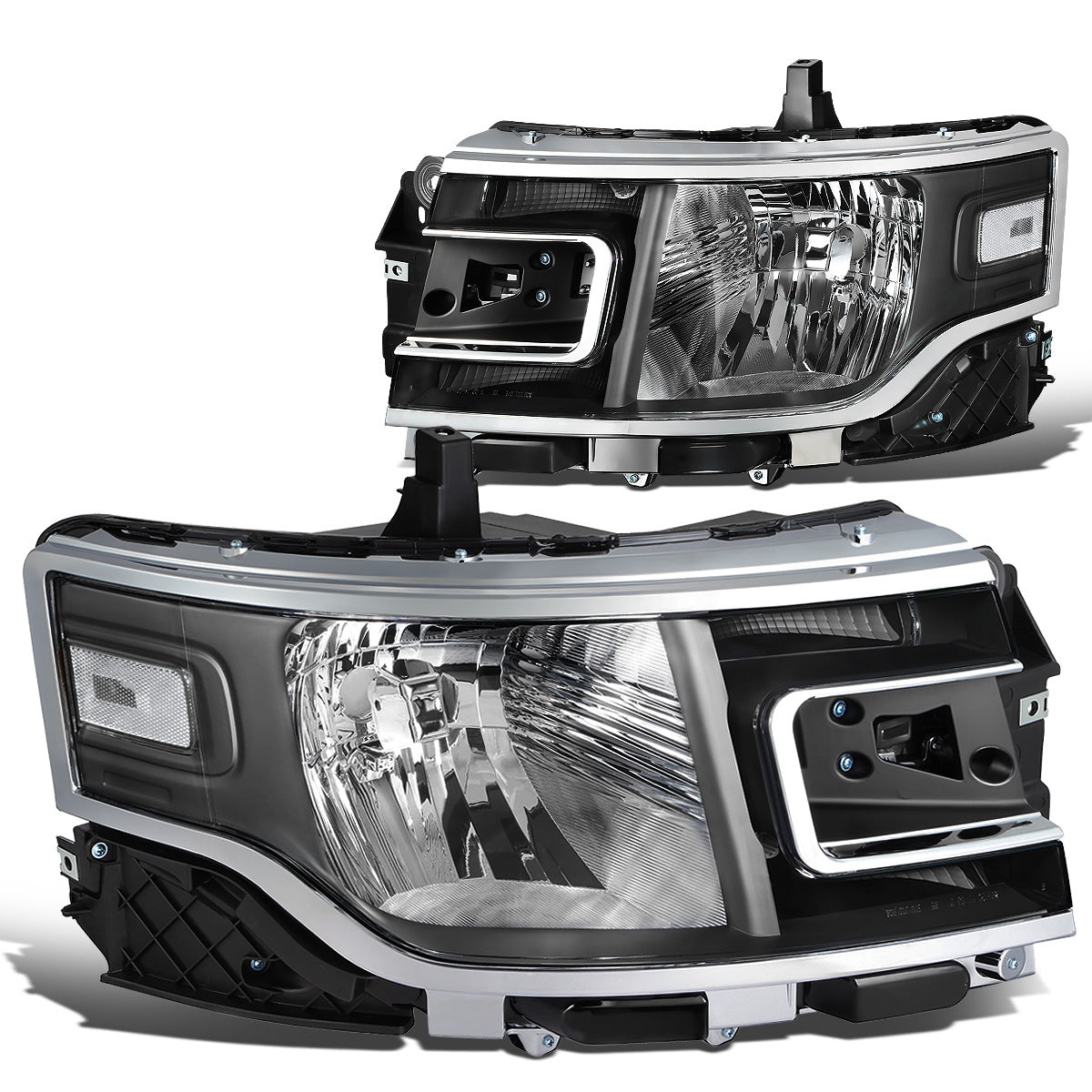 FAROS 13-19 FORD FLEX - FITS MODELS WITH HALOGEN HEADLIGHTS ONLY - BLACK HOUSING / CLEAR CORNER - H13 HIGH / LOW BEAM