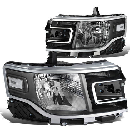 FAROS 13-19 FORD FLEX - FITS MODELS WITH HALOGEN HEADLIGHTS ONLY - BLACK HOUSING / CLEAR CORNER - H13 HIGH / LOW BEAM