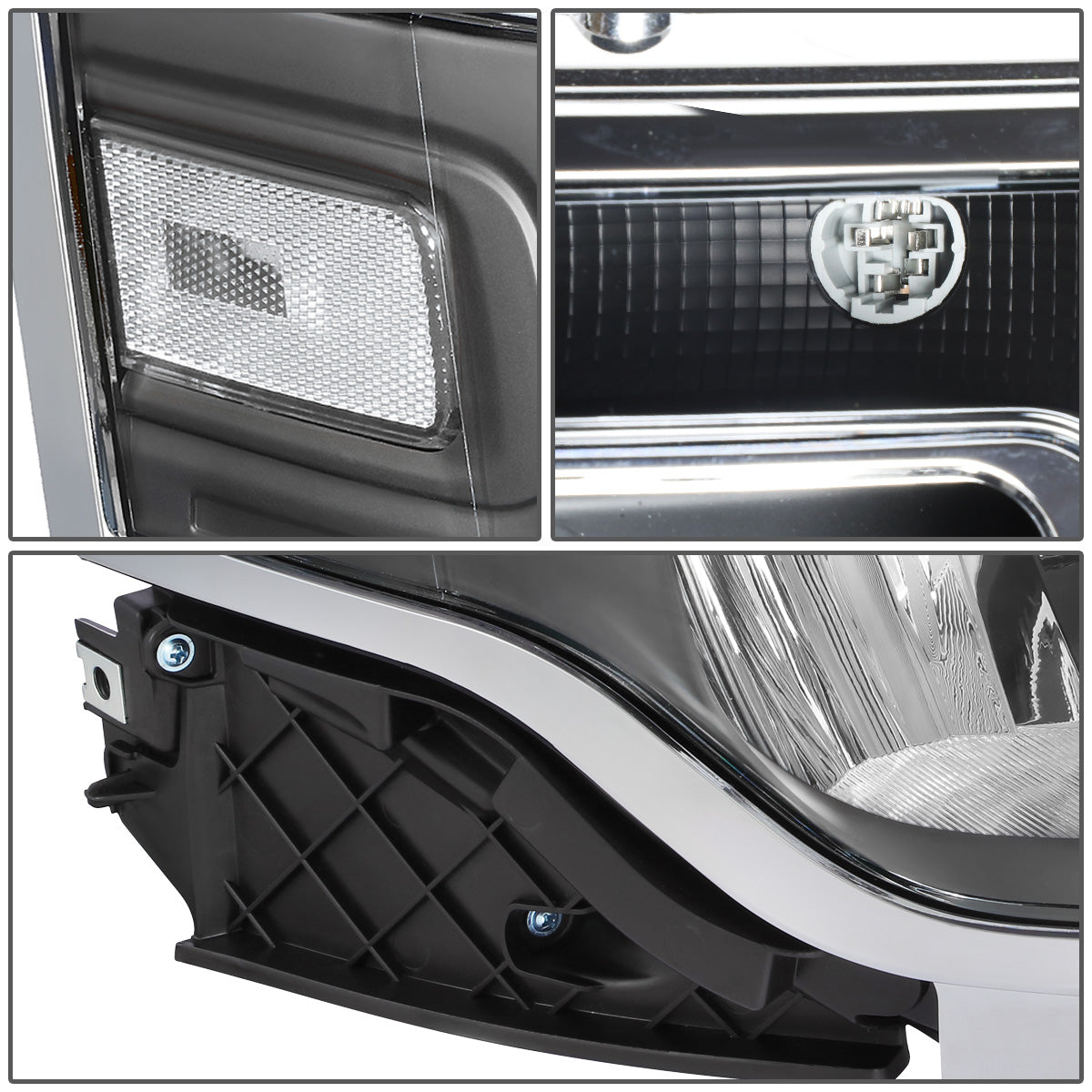 FAROS 13-19 FORD FLEX - FITS MODELS WITH HALOGEN HEADLIGHTS ONLY - BLACK HOUSING / CLEAR CORNER - H13 HIGH / LOW BEAM