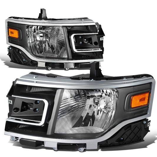 FAROS 13-19 FORD FLEX - FITS MODELS WITH HALOGEN HEADLIGHTS ONLY - BLACK HOUSING / AMBER CORNER - H13 HIGH / LOW BEAM