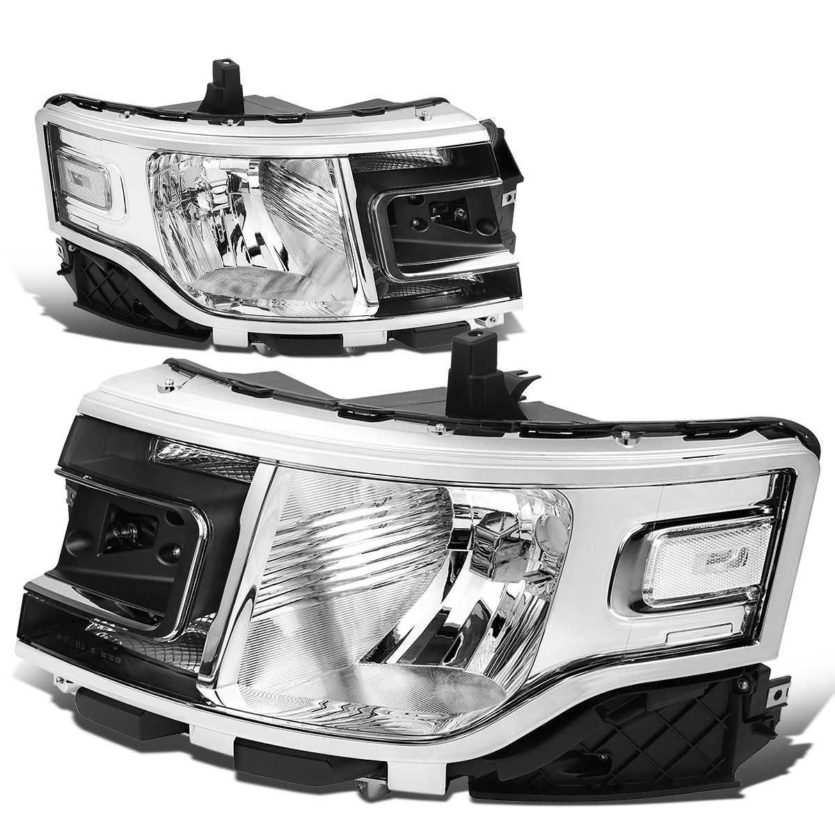 FAROS 13-19 FORD FLEX - FITS MODELS WITH HALOGEN HEADLIGHTS ONLY - CHROME HOUSING / CLEAR CORNER - H13 HIGH / LOW BEAM