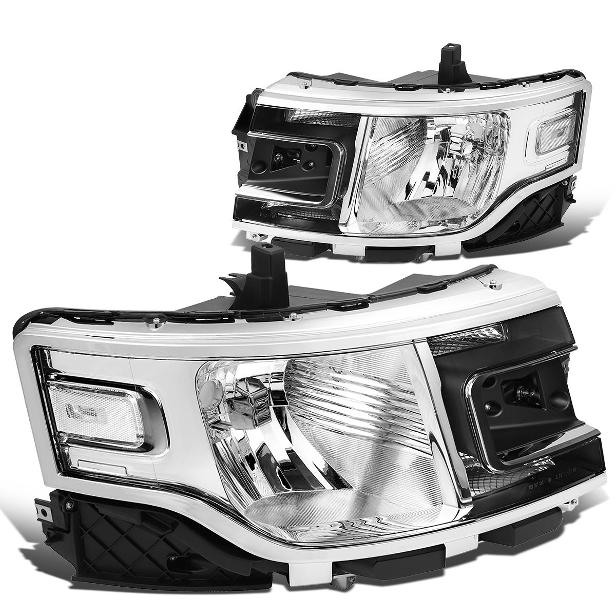 FAROS 13-19 FORD FLEX - FITS MODELS WITH HALOGEN HEADLIGHTS ONLY - CHROME HOUSING / CLEAR CORNER - H13 HIGH / LOW BEAM
