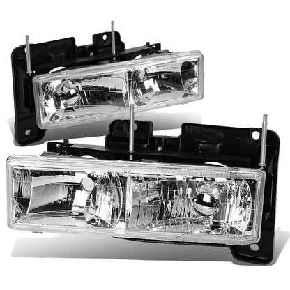 FAROS 88-98 CHEVY C10 2-DOOR - 2PC - GLASS LENS - CHROME HOUSING - 9006 LOW BEAM / 9005 HIGH BEAM