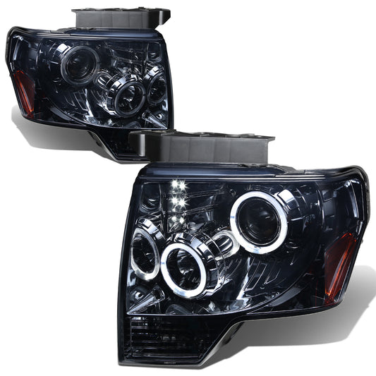 FAROS 09-14 FORD F-150 2/4-DOOR - LED - HALO PROJECTOR - SMOKE HOUSING / AMBER CORNER - H1 LOW BEAM / HIGH BEAM