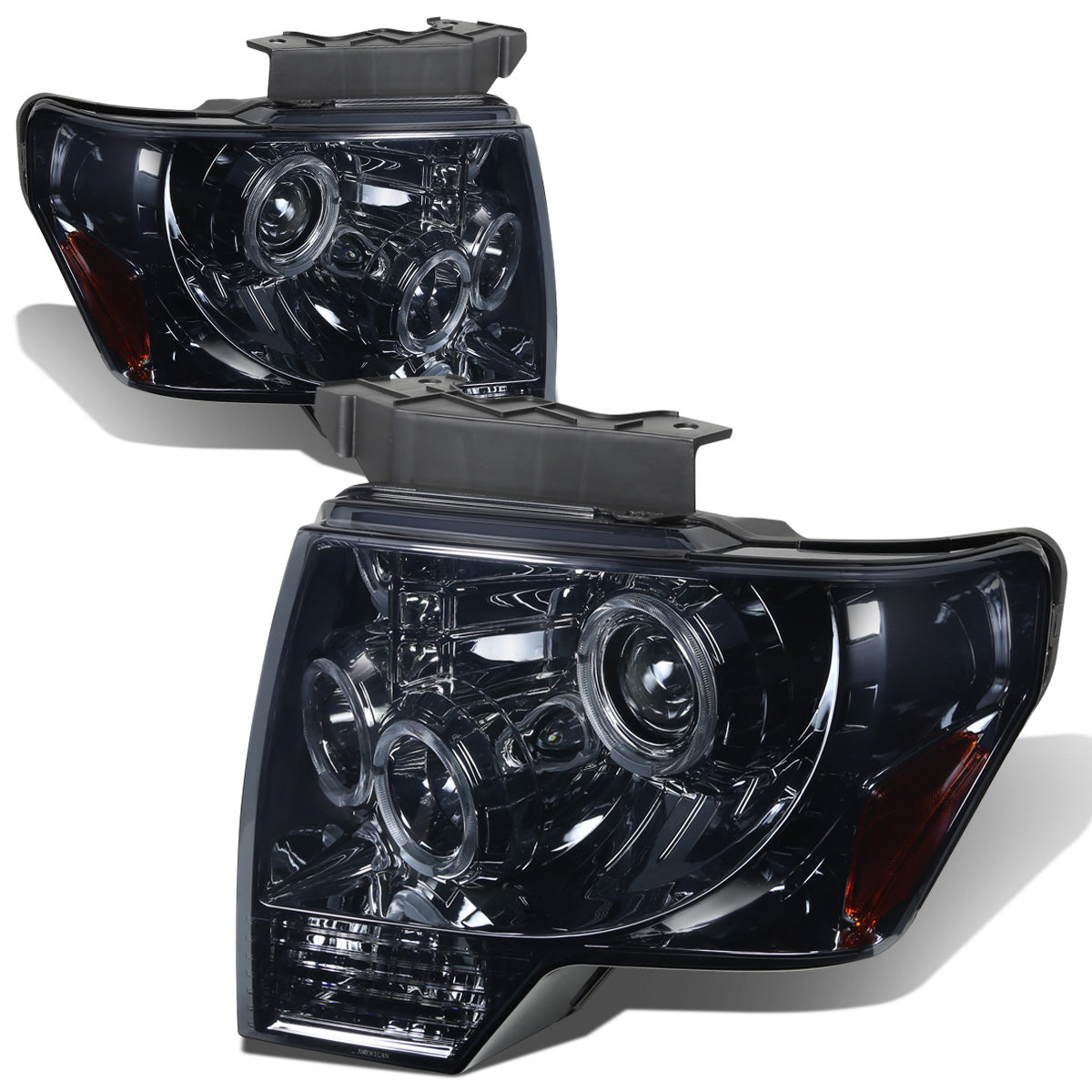 FAROS 09-14 FORD F-150 2/4-DOOR - LED - HALO PROJECTOR - SMOKE HOUSING / AMBER CORNER - H1 LOW BEAM / HIGH BEAM