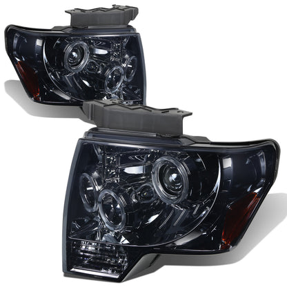 FAROS 09-14 FORD F-150 2/4-DOOR - LED - HALO PROJECTOR - SMOKE HOUSING / AMBER CORNER - H1 LOW BEAM / HIGH BEAM