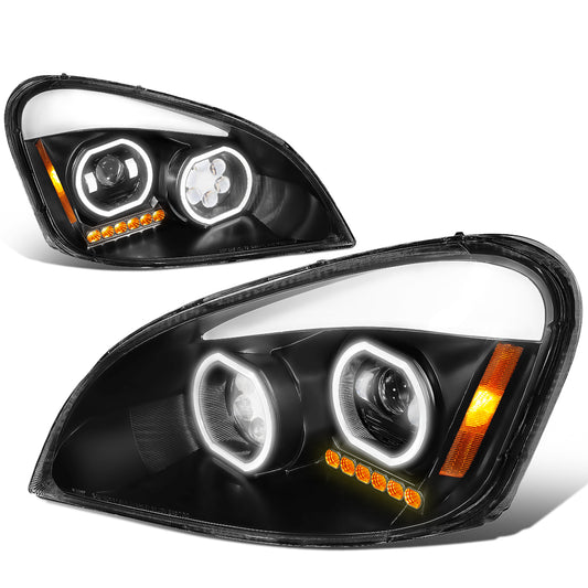 FAROS 08-17 FREIGHTLINER CASCADIA - BLACK HOUSING - LED - PROJECTOR HIGH / LOW