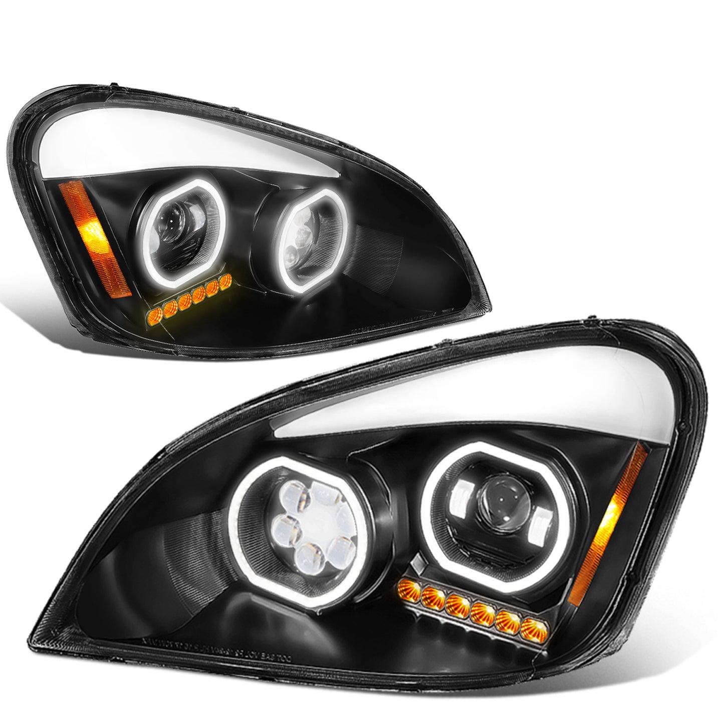 FAROS 08-17 FREIGHTLINER CASCADIA - BLACK HOUSING - LED - PROJECTOR HIGH / LOW