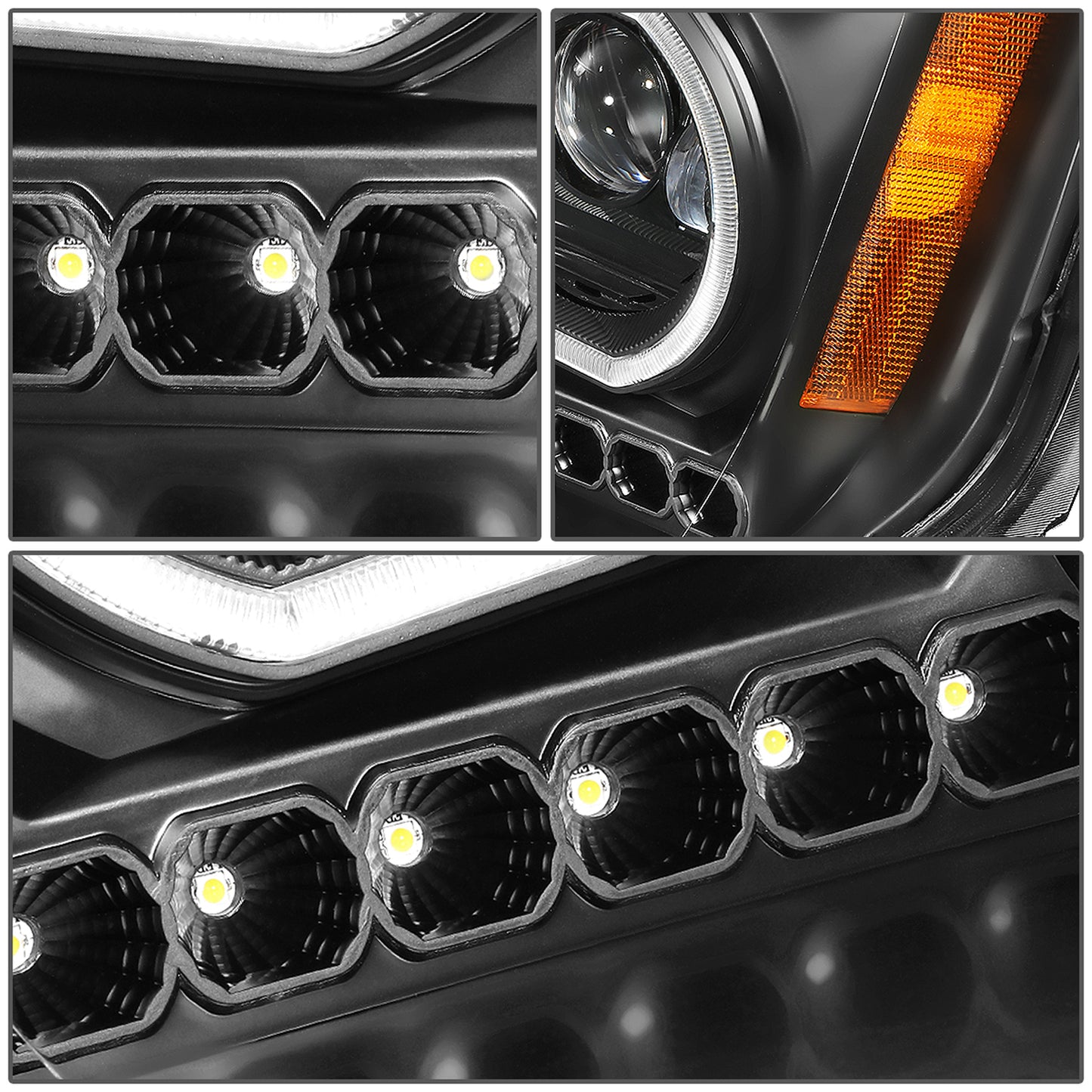 FAROS 08-17 FREIGHTLINER CASCADIA - BLACK HOUSING - LED - PROJECTOR HIGH / LOW