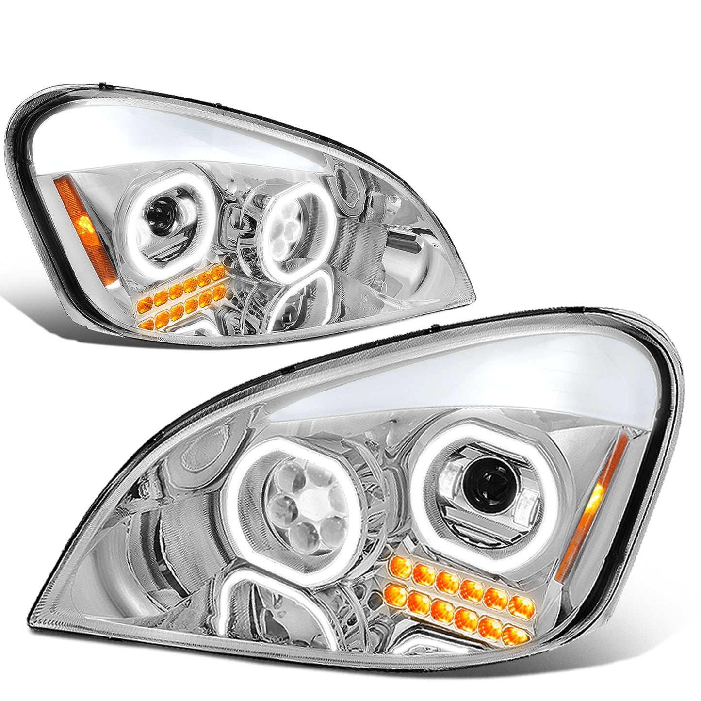 FAROS 08-17 FREIGHTLINER CASCADIA - CHROME HOUSING - LED - PROJECTOR HIGH / LOW