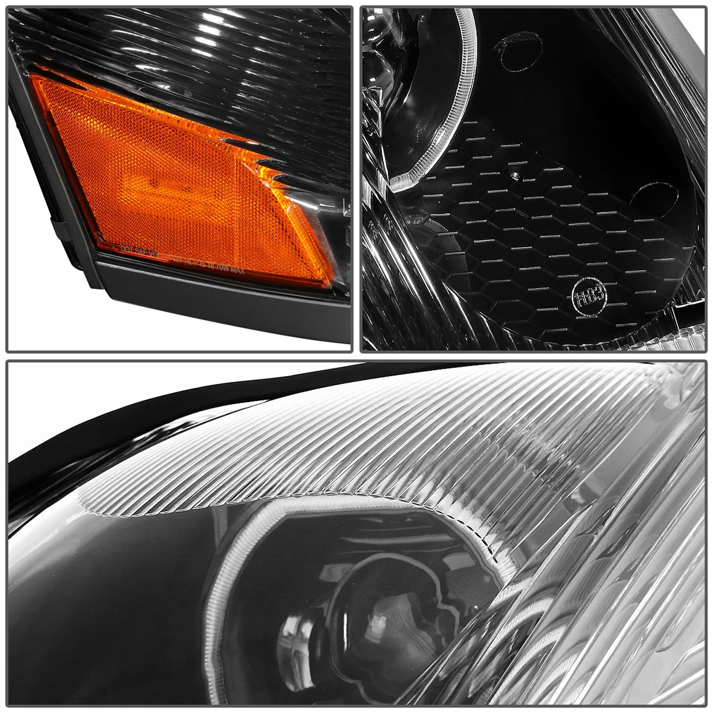 FAROS 04-18 VOLVO VN VNL 300 , 400 , 430 , 630 , 740 , 760 , 860 - LED - PROJECTOR - BLACK HOUSING - FULL LED LIGHTING