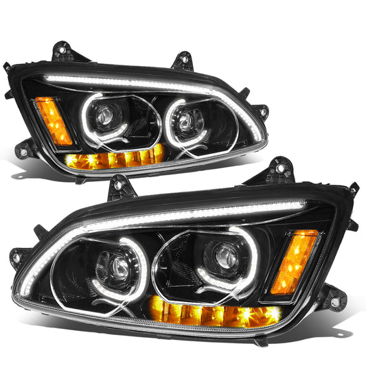 FAROS 08-19 KENWORTH T170 / 08-19 KENWORTH T270 / 16-19 KENWORTH T300 / 08-19 KENWORTH T370 / 08-18 KENWORTH T660 / 11-15 KENWORTH T700 - LED - PROJECTOR - BLACK HOUSING - FULL LED LIGHTING