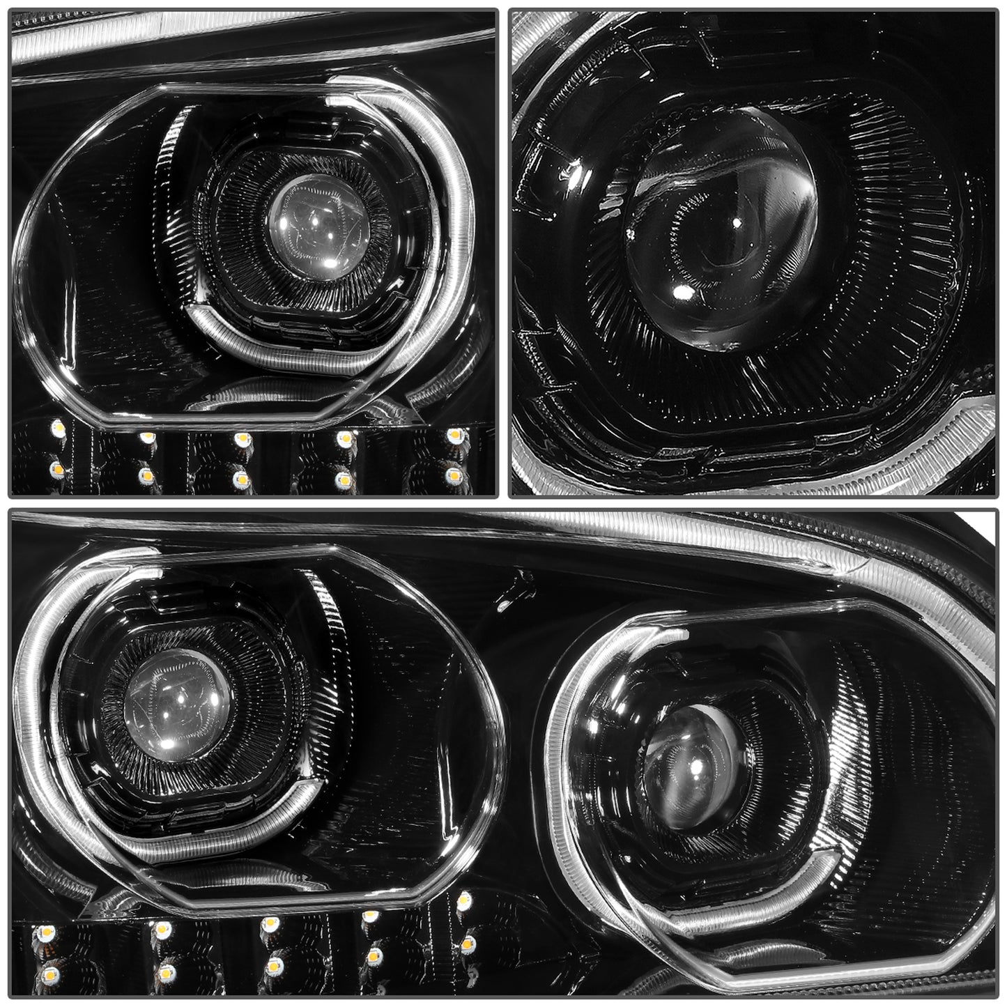FAROS 08-19 KENWORTH T170 / 08-19 KENWORTH T270 / 16-19 KENWORTH T300 / 08-19 KENWORTH T370 / 08-18 KENWORTH T660 / 11-15 KENWORTH T700 - LED - PROJECTOR - BLACK HOUSING - FULL LED LIGHTING