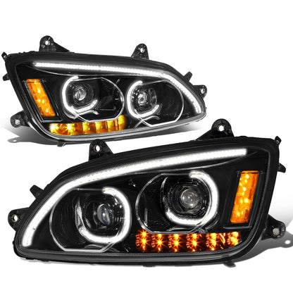 FAROS 08-19 KENWORTH T170 / 08-19 KENWORTH T270 / 16-19 KENWORTH T300 / 08-19 KENWORTH T370 / 08-18 KENWORTH T660 / 11-15 KENWORTH T700 - LED - PROJECTOR - BLACK HOUSING - FULL LED LIGHTING