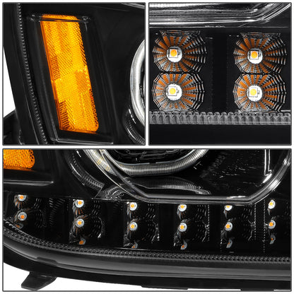 FAROS 08-19 KENWORTH T170 / 08-19 KENWORTH T270 / 16-19 KENWORTH T300 / 08-19 KENWORTH T370 / 08-18 KENWORTH T660 / 11-15 KENWORTH T700 - LED - PROJECTOR - BLACK HOUSING - FULL LED LIGHTING
