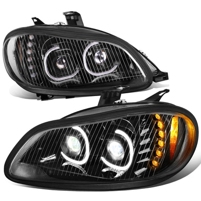 FAROS 04-12 FREIGHTLINER BUSINESS CLASS M2 / 03-19 FREIGHTLINER M2 106 / 03-19 FREIGHTLINER M2 112 - PROJECTOR - LED DRL - BLACK HOUSING - LED LOW BEAM / HIGH BEAM - LED TURN SIGNAL