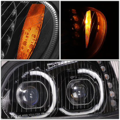 FAROS 04-12 FREIGHTLINER BUSINESS CLASS M2 / 03-19 FREIGHTLINER M2 106 / 03-19 FREIGHTLINER M2 112 - PROJECTOR - LED DRL - BLACK HOUSING - LED LOW BEAM / HIGH BEAM - LED TURN SIGNAL