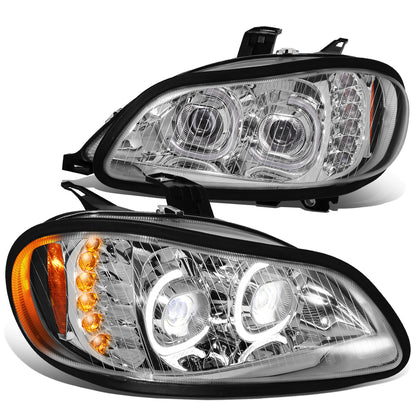 FAROS 04-12 FREIGHTLINER BUSINESS CLASS M2 / 03-19 FREIGHTLINER M2 106 / 03-19 FREIGHTLINER M2 112 - PROJECTOR - LED DRL - CHROME HOUSING - LED LOW BEAM / HIGH BEAM - LED TURN SIGNAL