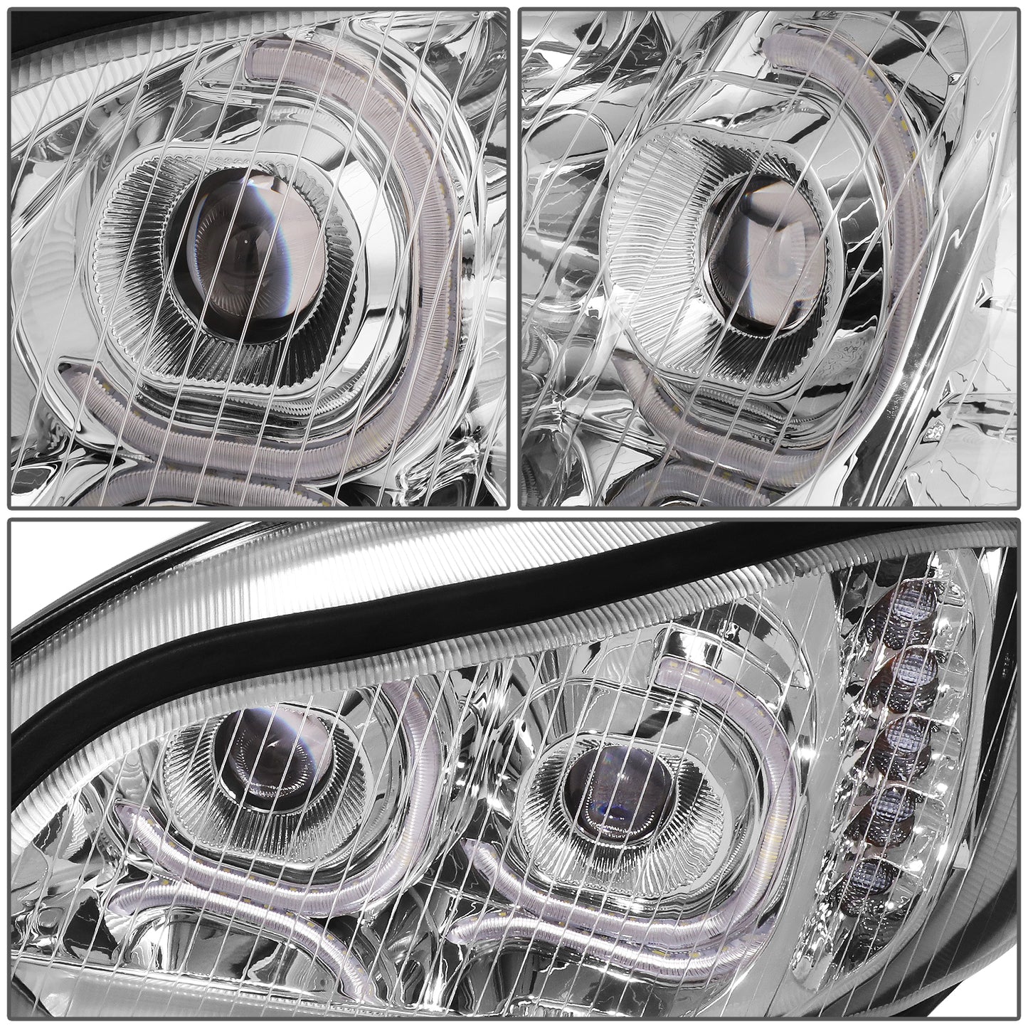 FAROS 04-12 FREIGHTLINER BUSINESS CLASS M2 / 03-19 FREIGHTLINER M2 106 / 03-19 FREIGHTLINER M2 112 - PROJECTOR - LED DRL - CHROME HOUSING - LED LOW BEAM / HIGH BEAM - LED TURN SIGNAL