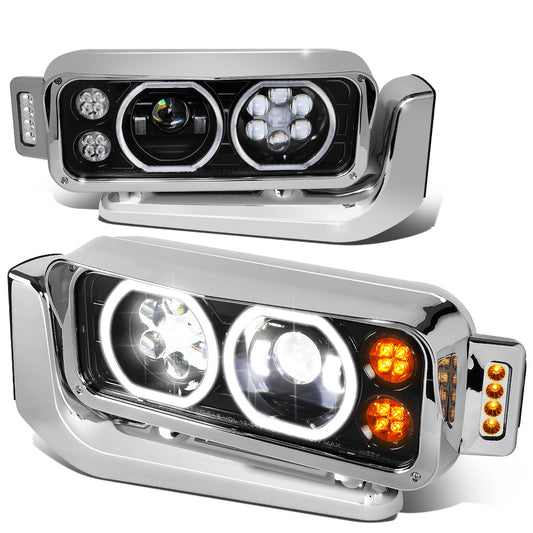 FAROS 81-88 PETERBILT 359 / 87-07 379 / 08-21 389 - LED - BLACK