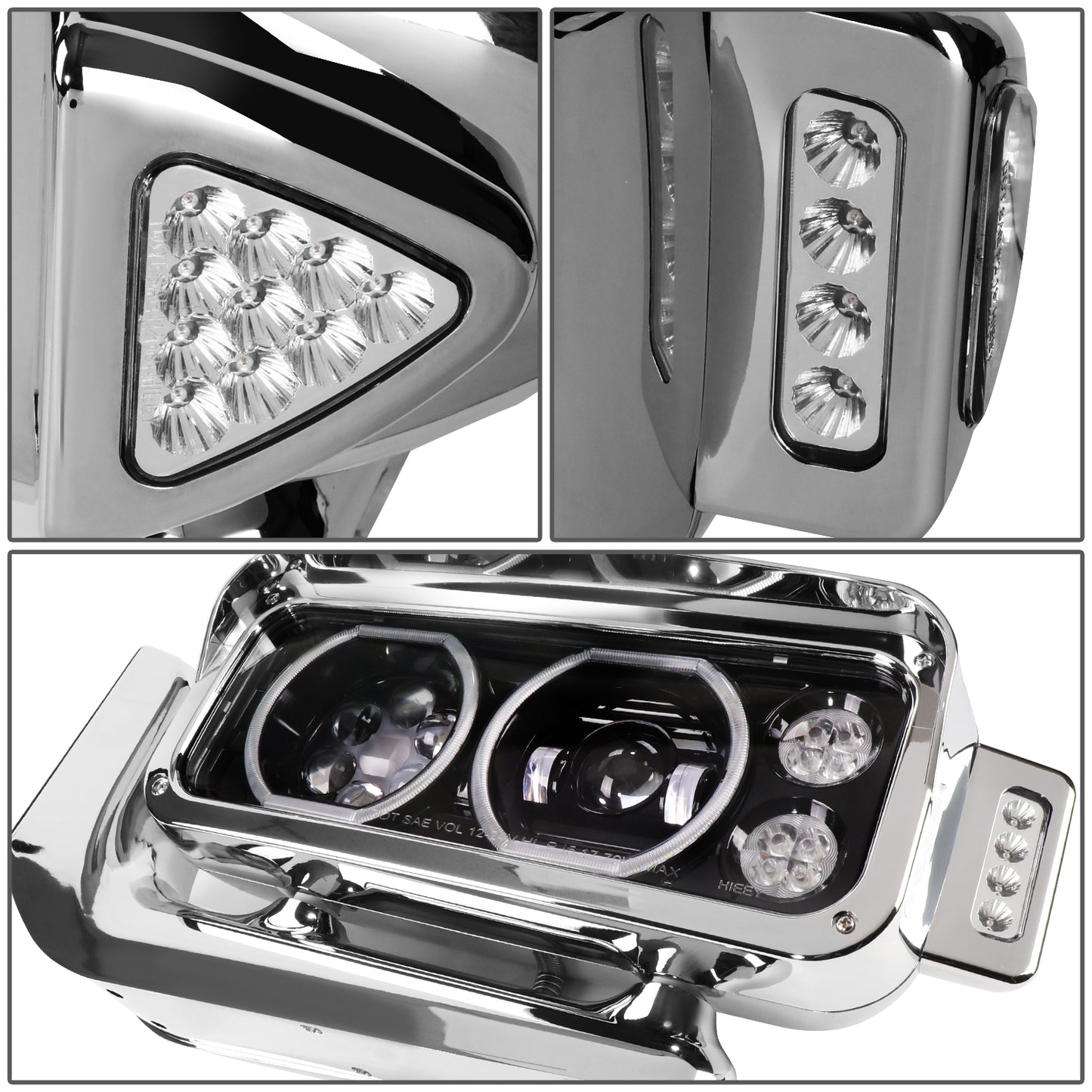 FAROS 81-88 PETERBILT 359 / 87-07 379 / 08-21 389 - LED - BLACK