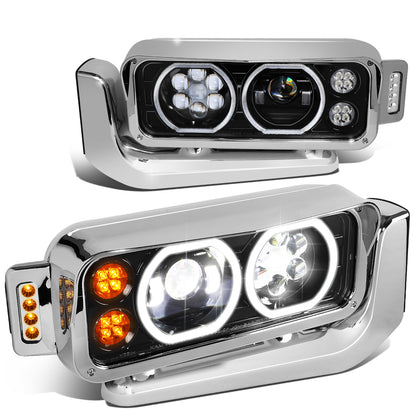 FAROS 81-88 PETERBILT 359 / 87-07 379 / 08-21 389 - LED - BLACK
