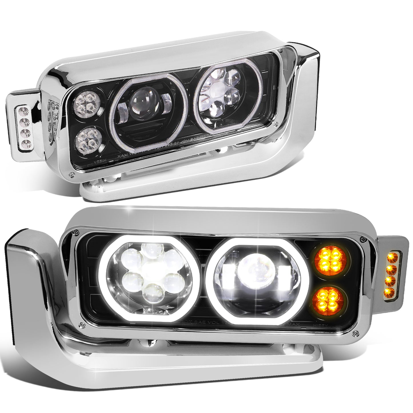 FAROS 81-88 PETERBILT 359 / 87-07 379 / 08-21 389 - LED - BLACK