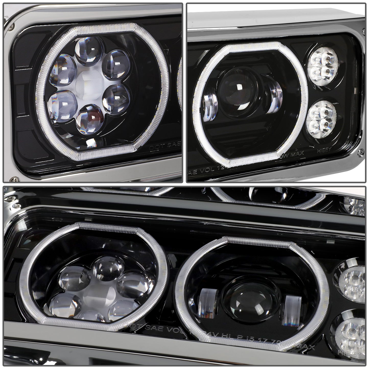 FAROS 81-88 PETERBILT 359 / 87-07 379 / 08-21 389 - LED - BLACK
