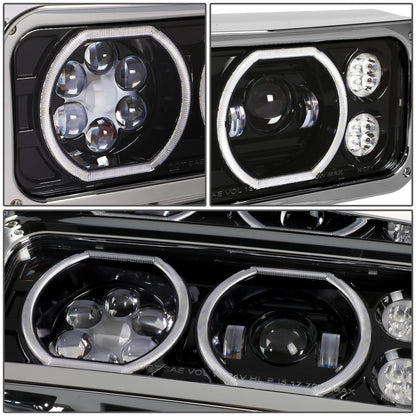 FAROS 81-88 PETERBILT 359 / 87-07 379 / 08-21 389 - LED - BLACK