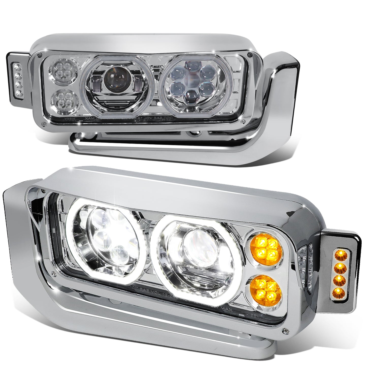 FAROS 81-88 PETERBILT 359 / 87-07 379 / 08-21 389 - LED - CLEAR