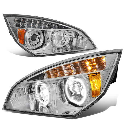 FAROS 18-20 FREIGHTLINER CASCADIA - FITS NEW BODY STYLE ONLY - HALO LED DRL - BLACK HOUSING