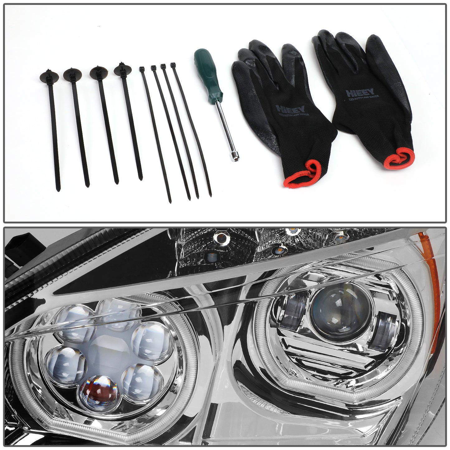 FAROS 18-20 FREIGHTLINER CASCADIA - FITS NEW BODY STYLE ONLY - HALO LED DRL - BLACK HOUSING