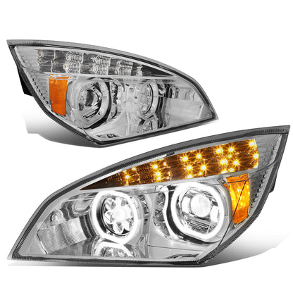 FAROS 18-20 FREIGHTLINER CASCADIA - FITS NEW BODY STYLE ONLY - HALO LED DRL - BLACK HOUSING
