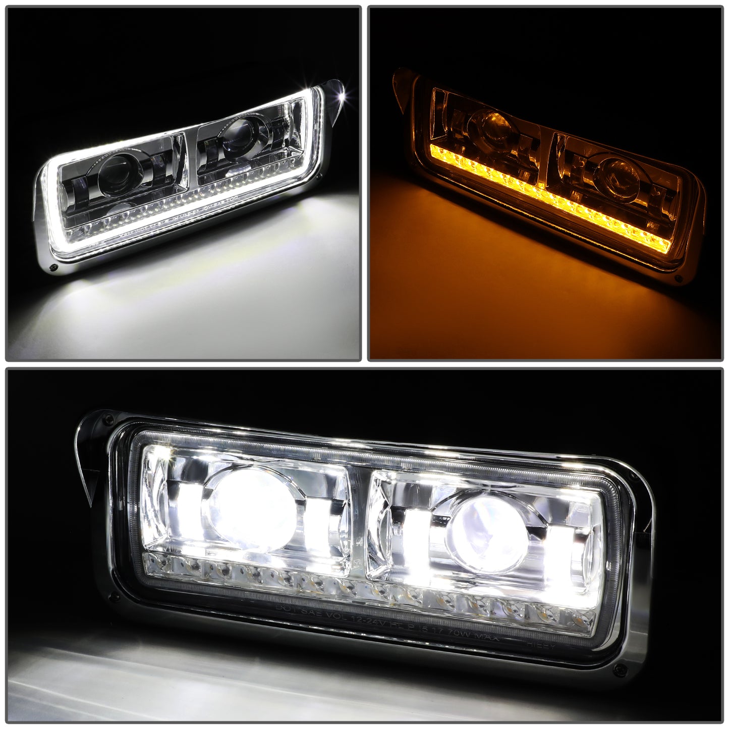 FAROS FREIGHTLINER CLASSIC 01-11 / FREIGHTLINER CLASSIC XL 01-09 / FREIGHTLINER FLD120SD 03-12 / KENWORTH T600A 86-07 / KENWORTH T800 87-19 / KENWORTH W900 81-19 / PETERBILT 357 86-08 / PETERBILT 365 08-19 / PETERBILT 378 88-07 / PETERBILT 379 85-07 /