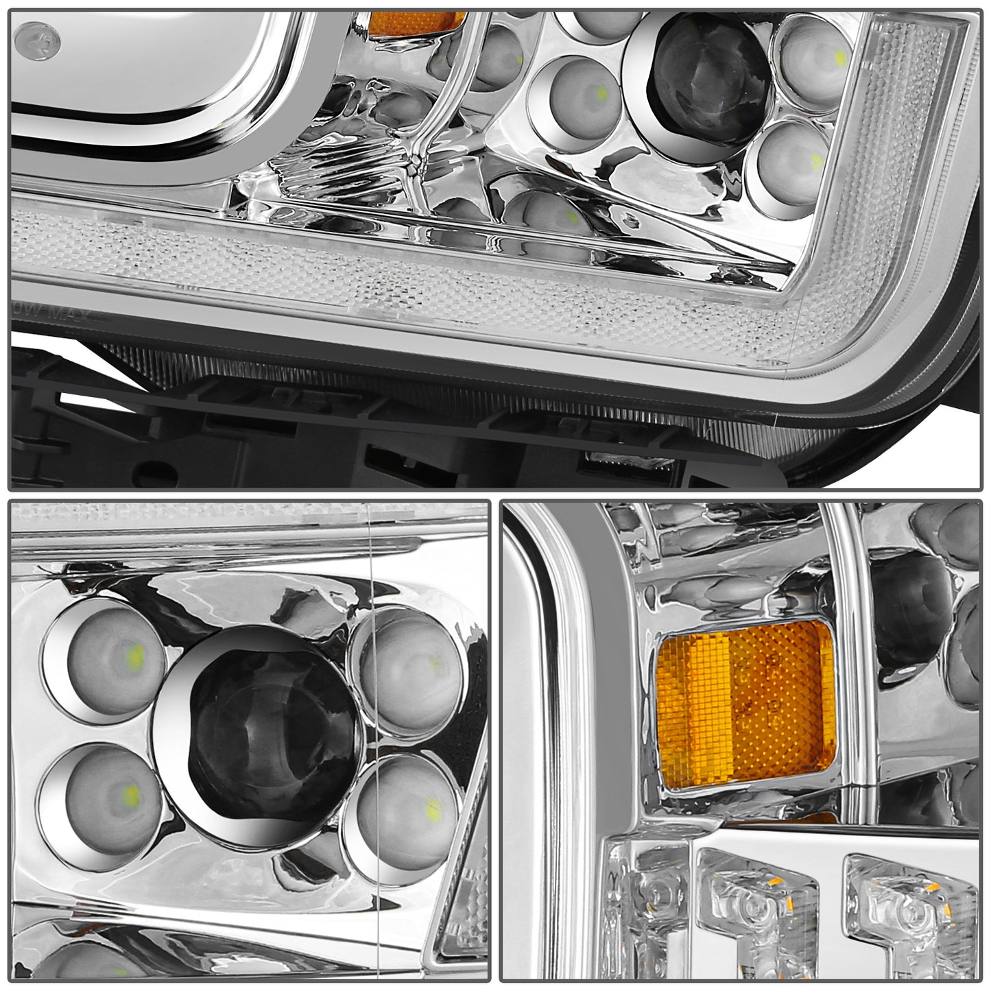 FAROS FORD F150 2018-2020 - FITS MODELS WITH FACTORY LED HEADLIGHTS ONLY - CHROME