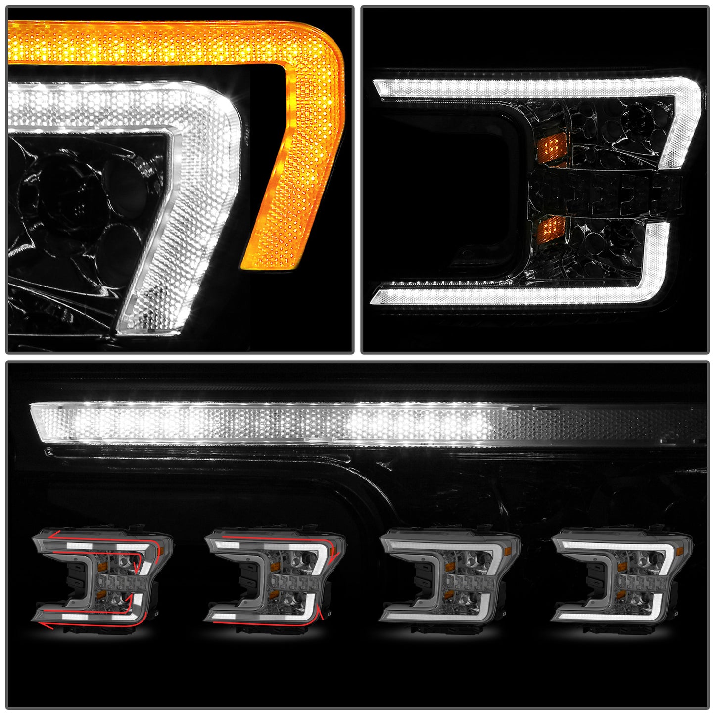 FAROS FORD F150 2018-2020 - FITS MODELS WITH FACTORY LED HEADLIGHTS ONLY - CHROME