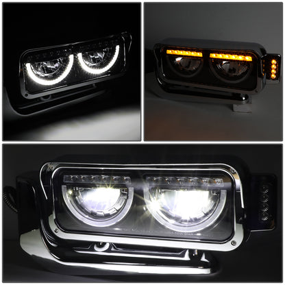 FAROS 81-88 PETERBILT 359 / 87-07 PETERBILT 379 / 08-21 PETERBILT 389 - REQUIRES WIRING TO VEHICLES LIGHTING HARNESS - BLACK