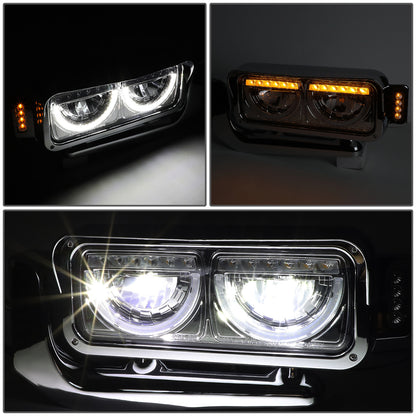 FAROS 81-88 PETERBILT 359 / 87-07 PETERBILT 379 / 08-21 PETERBILT 389 - REQUIRES WIRING TO VEHICLES LIGHTING HARNESS - CHROME