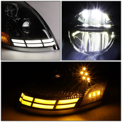 FAROS 03-17 VOLVO VN VNL VNM VNX MODEL TRUCKS - REFLECTOR HIGH / LOW WHITE AMBER LED SWITCHBACK - BLACK