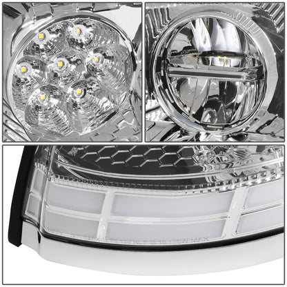 FAROS 03-17 VOLVO VN VNL VNM VNX MODEL TRUCKS - REFLECTOR HIGH / LOW WHITE AMBER LED SWITCHBACK - CHROME