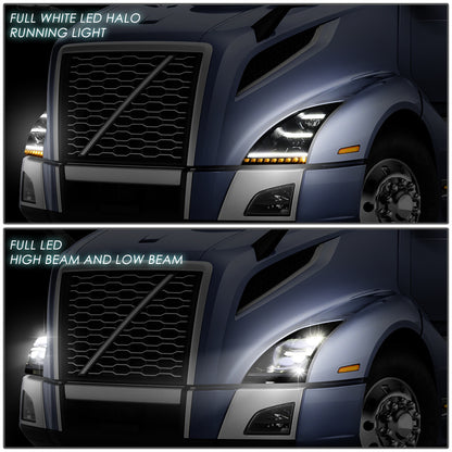 FAROS 18-21 VOLVO VNL, VNL 300, VNL 400, VNL 740, VNL 760, VNL 860 / 18-21 VOLVO VNR, VNR 300, VNR 400, VNR 640 - REFLECTOR HIGH / LOW SEQUENTIAL CHASE LED - BLACK